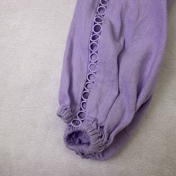 Express Off Shoulder Peplum Corset Cropped Blouse Ruffle Hem Purple Size XL - Picture 5 of 14